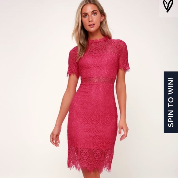 Lulus Dresses & Skirts - HP Lulus Remarkable Fuchsia Lace Dress NWT Size XS
